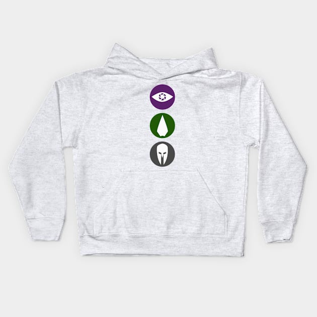 Original Team Arrow - Colorful Symbols - Hero Logos Kids Hoodie by FangirlFuel